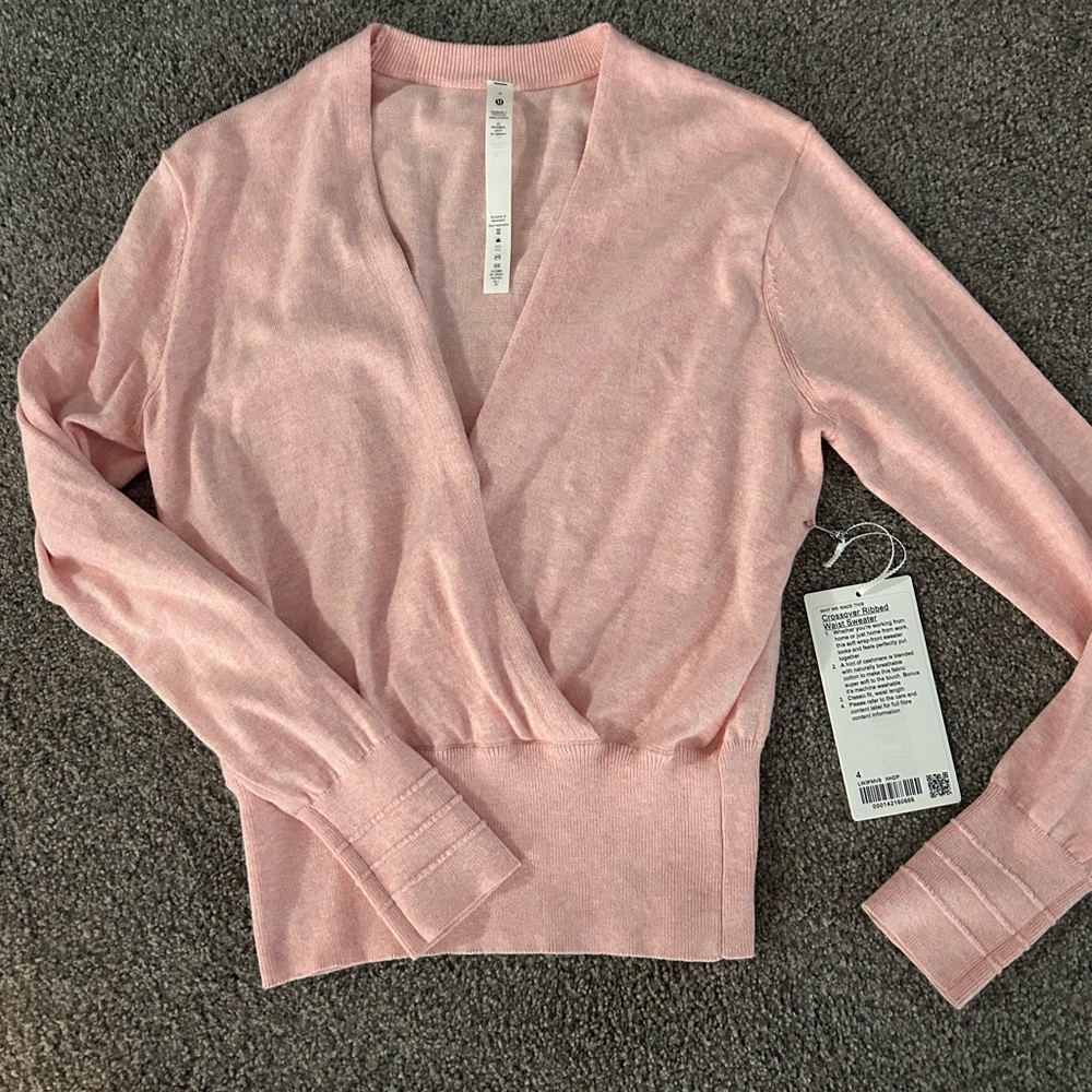 NWT Lululemon Light Pink Crossover sweater
